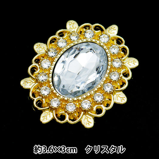 手工艺品零件“ Bijou Center Part 36mm x 30mm Crystal OSG-6” Terai