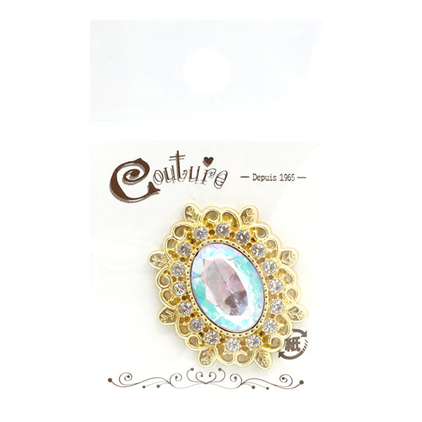 手芸パーツ 『ビジューセンターパーツ 1個入り 36mm×30mm クリスタルAB