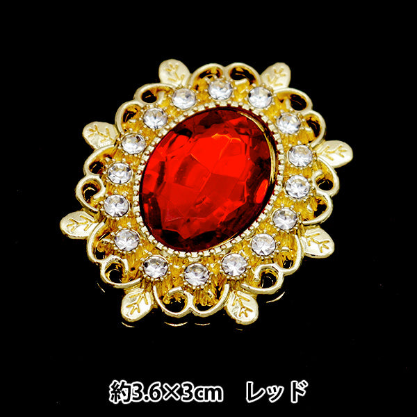 Handicraft parts "Bijou center part 36mm x 30mm red OSG-8" Terai