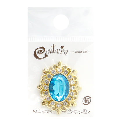 Handicraft parts "Bijou center part 36mm x 30mm Sky Blue OSG-10" Terai