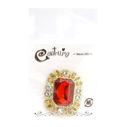 Handicraft parts "Bijou center part 32mm x 25mm red OSG-13" Terai