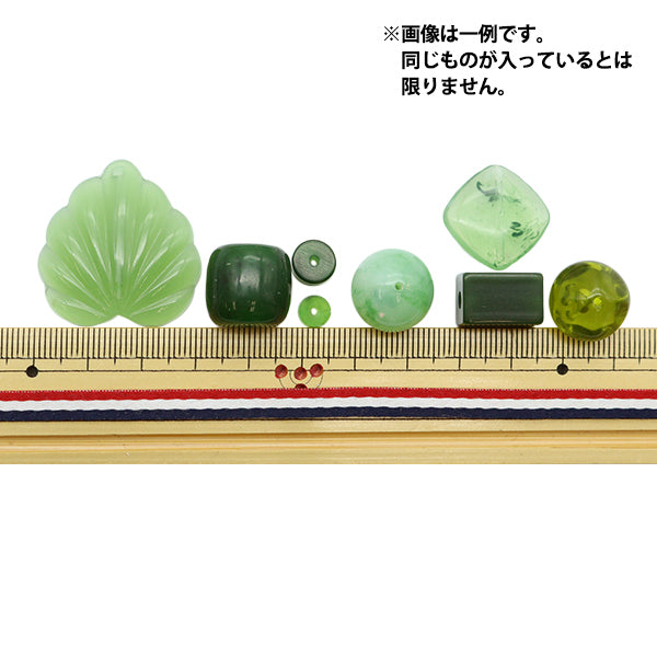 ビーズ 『キャンディーアクリルMIX グリーン 70g』