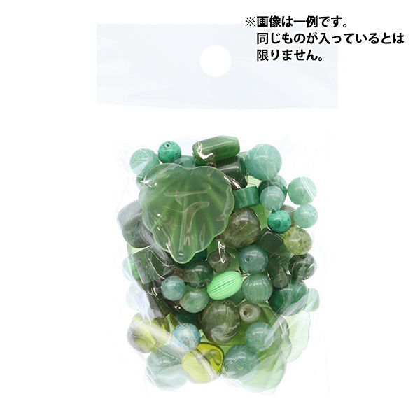 ビーズ 『キャンディーアクリルMIX グリーン 70g』