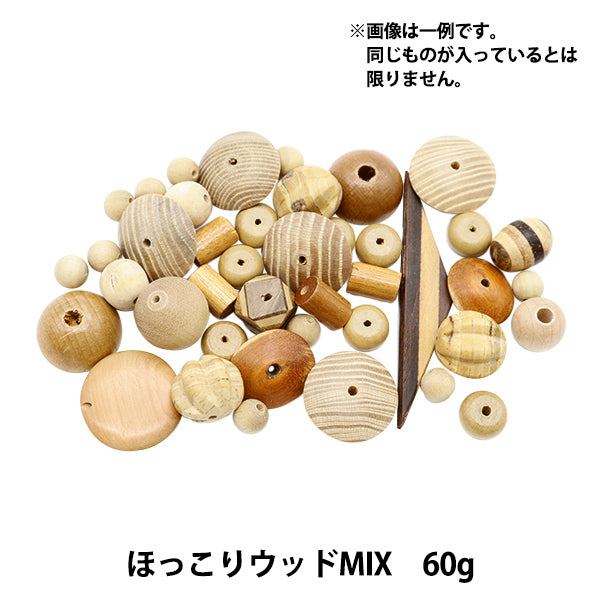 Beads "Hokkoku Wood Mix 60g Wood"