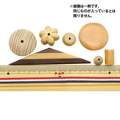 Beads "Hokkoku Wood Mix 60g Wood"