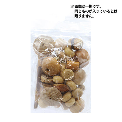 Beads "Hokkoku Wood Mix 60g Wood"