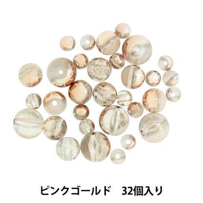 Perline "acrilicoPerline Round Cal Mix rosa oro 32 pezzi]