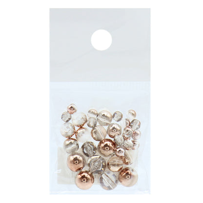 Perline "acrilicoPerline Round Cal Mix rosa oro 32 pezzi]