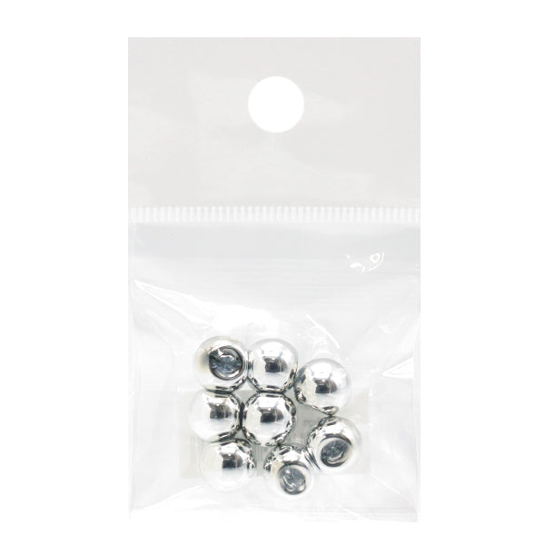 ビーズ 『アクリルパーツ 鈴丸 メタリック 8個入り シルバー 10mm』