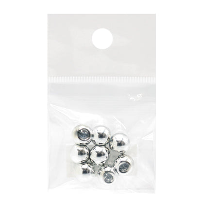 ビーズ 『アクリルパーツ 鈴丸 メタリック 8個入り シルバー 10mm』