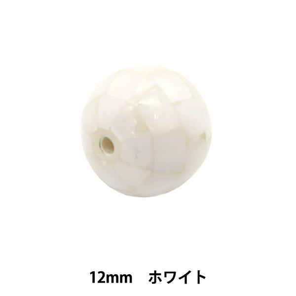 Material de accesorios "Bola redonda de carcasa de mosaico 12 mm blanco"