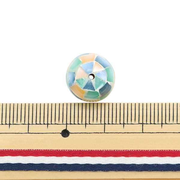 Material de accesorios "Bola redonda de carcasa de mosaico 12 mm azul Multi 1"