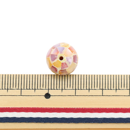 Material de accesorios "Bola redonda de concha de mosaico 12 mm rosa múltiple 1 pieza"