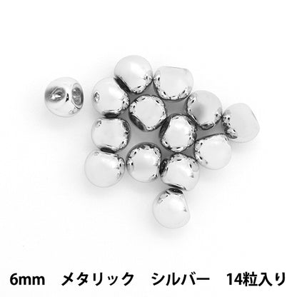 Beads "Acrylic Parts Suzumaru Metallic 14 Silver 6mm"