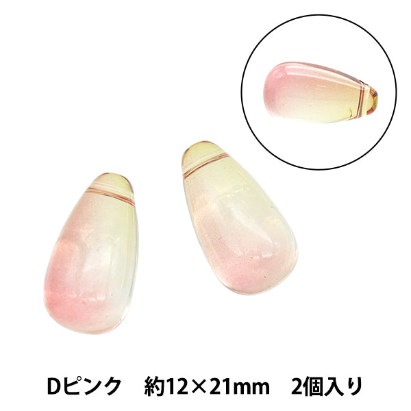 Perlen "Vitoliya Uruuru Drop 2 Tabletten d Pink ANV-1221 12 × 21 mm"