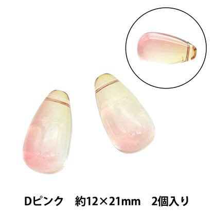 Perlen "Vitoliya Uruuru Drop 2 Tabletten d Pink ANV-1221 12 × 21 mm"