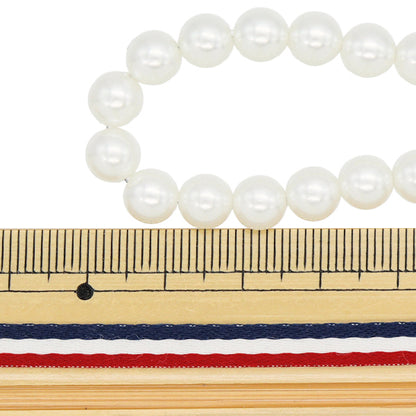 구슬 "진주 라운드 볼 7mm 흰색, 약 54 피스 팝업"