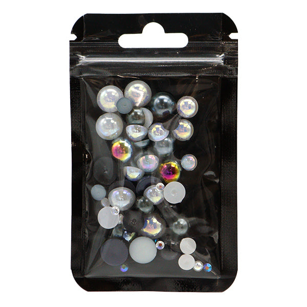 Pièces d'artisanat "Pearl & Rignestone mixte noir DW-09" KIYOHARA