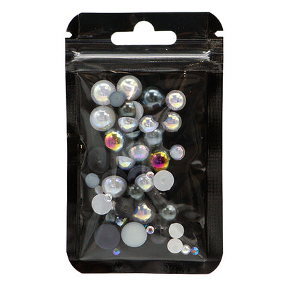 Pièces d'artisanat "Pearl & Rignestone mixte noir DW-09" KIYOHARA