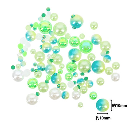 Piezas de artesanía "Mezcla de perlas y diamantes de imitación verde claro DW-09"