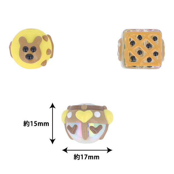 Handwerksteile "Farbe"Perlen 3 Stücke 03 PTB-01" KIYOHARA