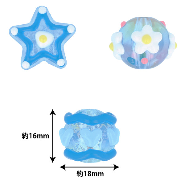 Handwerksteile "Farbe"Perlen 3 Stücke 06 PTB-01" KIYOHARA