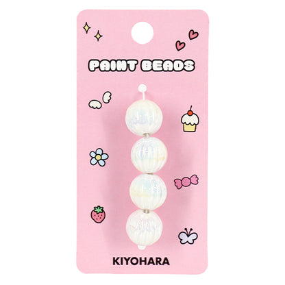 الأجزاء الحرفية "الطلاء"خرز أوروراخرز 14mm أبيض PTB-08" KIYOHARA