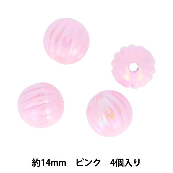 수예부품 "페인트"구슬 오로라구슬 14mm 핑크 PTB-08" KIYOHARA