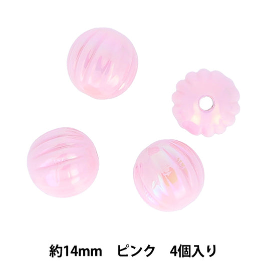 수예부품 "페인트"구슬 오로라구슬 14mm 핑크 PTB-08" KIYOHARA