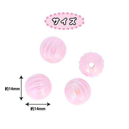 수예부품 "페인트"구슬 오로라구슬 14mm 핑크 PTB-08" KIYOHARA