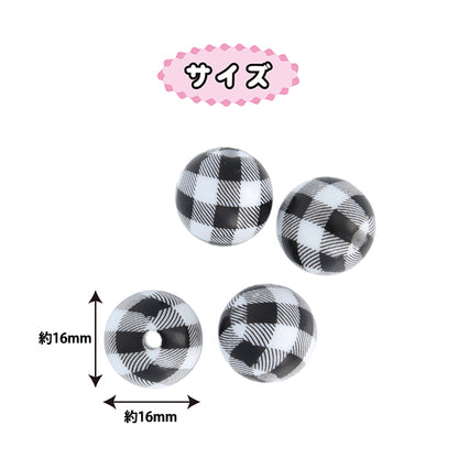 الأجزاء الحرفية "الطلاء"خرز يفحصخرز 16 مم أسود PTB-09" KIYOHARA