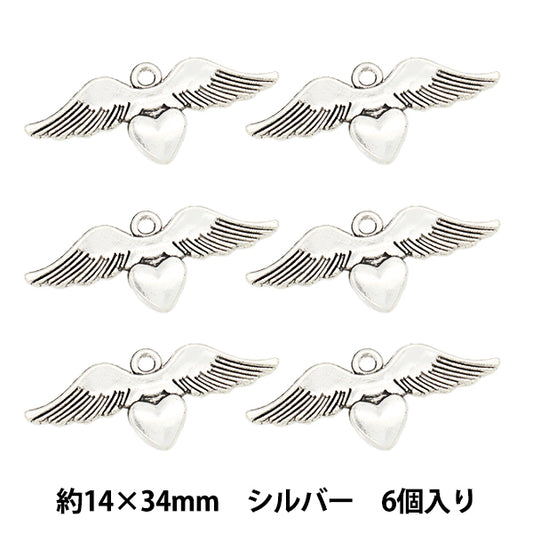 アクセサリー素材 『チャーム フェザー6 シルバー 6個入り M12390』