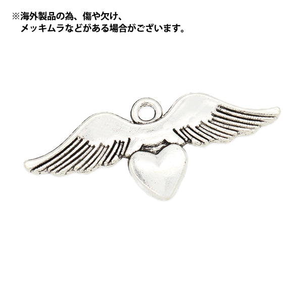 アクセサリー素材 『チャーム フェザー6 シルバー 6個入り M12390