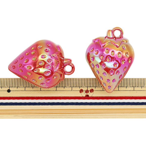 Zubehörmaterial "Acrylcharm Erdbeerrot 2 Teile A4713"