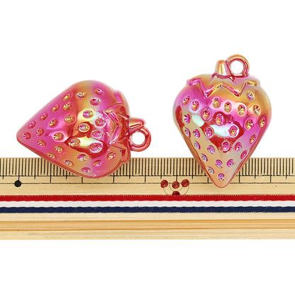 Zubehörmaterial "Acrylcharm Erdbeerrot 2 Teile A4713"