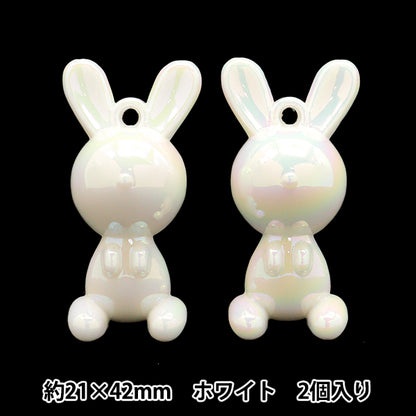 Zubehörmaterial "Acrylcharm Kaninchen Weiß 2 Teile A4714"