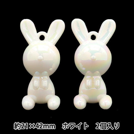 Zubehörmaterial "Acrylcharm Kaninchen Weiß 2 Teile A4714"