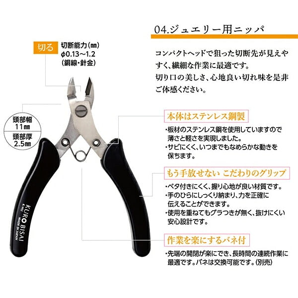 Outils d'artisanat "Pinces KUROBISAI Black Grip Series K-NIJ"