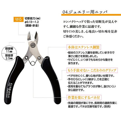 Outils d'artisanat "Pinces KUROBISAI Black Grip Series K-NIJ"