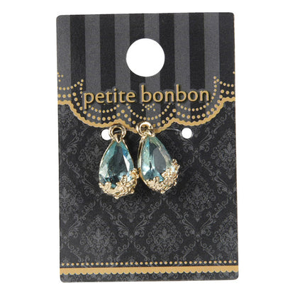Matériel accessoire "Bijou Flower Parts Drop Gold Aqua 2 pièces GN-28-20S-03G"
