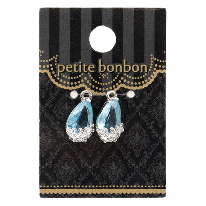 Accessoire Material "Bijou Blumenteile Drop 2 Stücke Silber x Aqua GN-28-20S-03S"