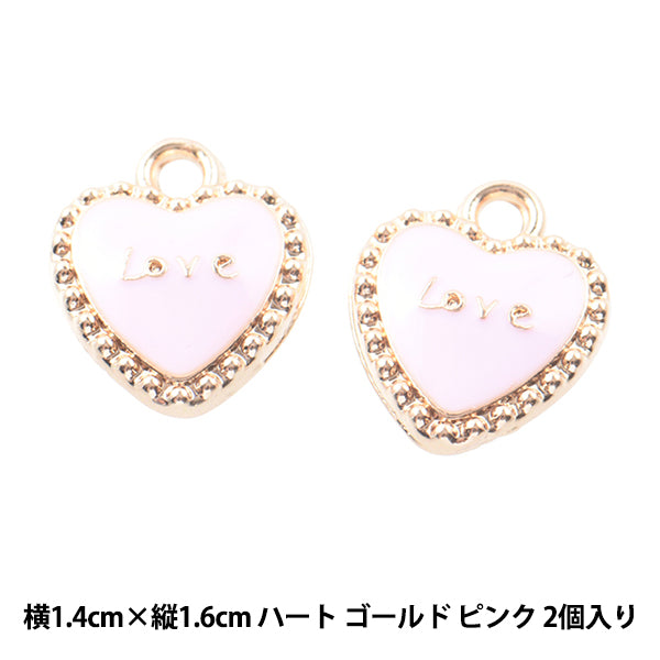 Materiale accessorio "Gurley Charm Heart Gold Rosa 2 pezzi GN-71-20A"