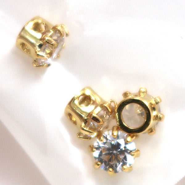 Materiale accessori "zirconia cubica con piedistallo 4 mm 4 pezzi"