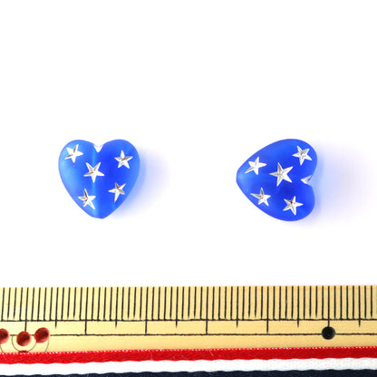 ГерманияБисер "Звездные бусинки Сердце синее серебро 14 мм x 14 мм 2 таблетки"