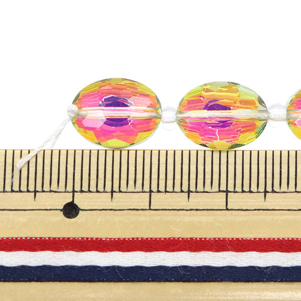 خرز "زجاج"خرز قطع بيضاوي 12 ملم أورورا Jin24-G-4"