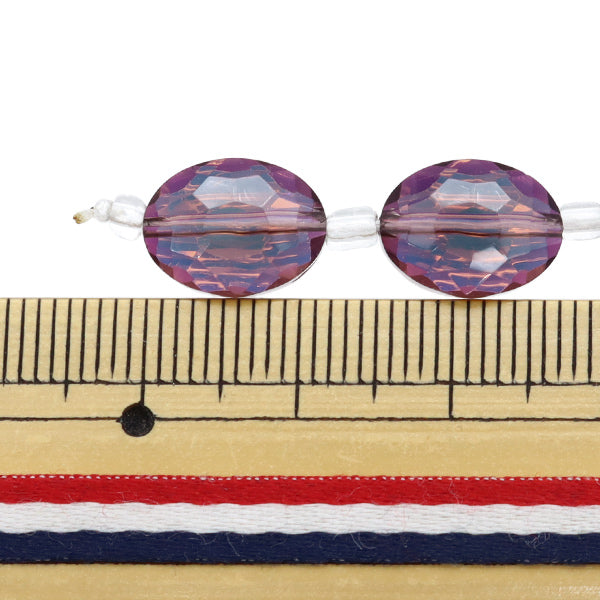 خرز "زجاج"خرز قطع بيضاوي 12 ملم العنب أورورا Jin24-G-5"