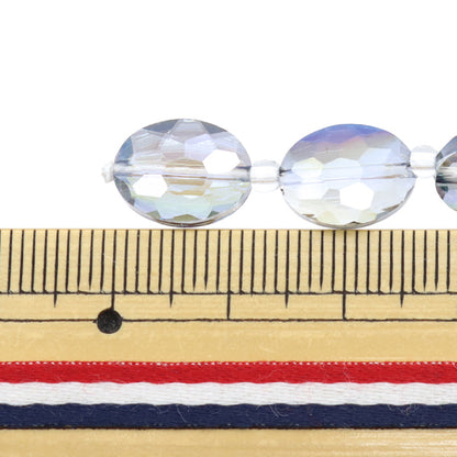 Beads "Glass"Beads Oval Cut 12mm Blue Aurora JIN24-G-6"