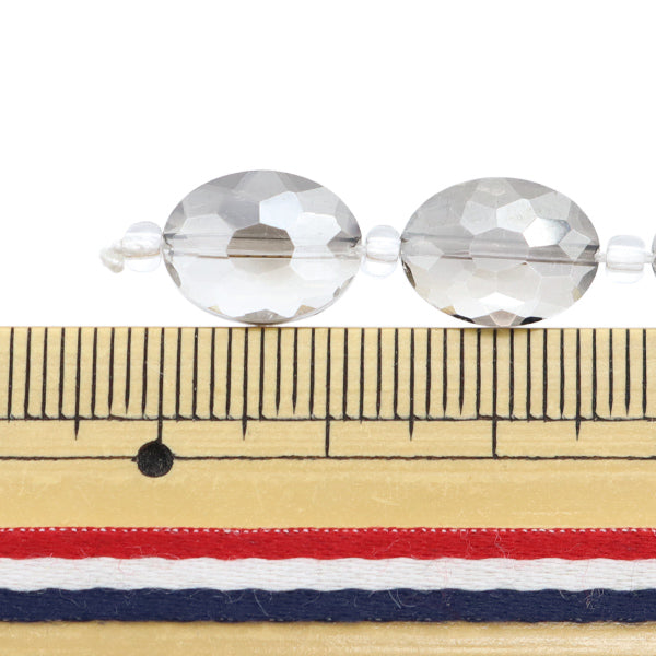 خرز "زجاج"خرز قطع بيضاوية 12 ملم الظل الرمادي Jin24-G-7"