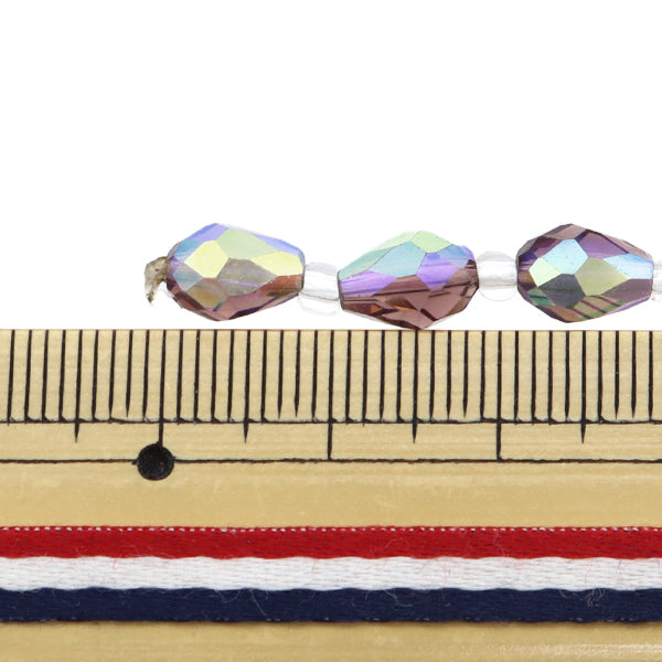 구슬 "유리"구슬 드롭 컷 5x7mm 포도 Aurora Jin24-G-15"