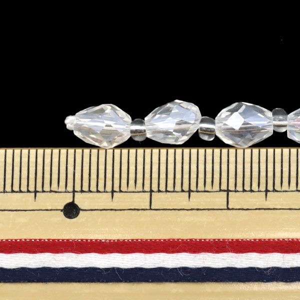 ビーズ 『ガラスビーズ ドロップカット 5×7mm クリスタルオーロラ